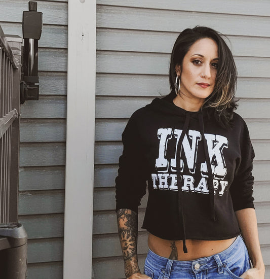 Ink Therapy Cropped Hoodie